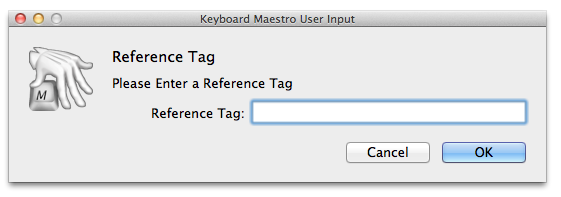 Keyboard Maestro Dialog