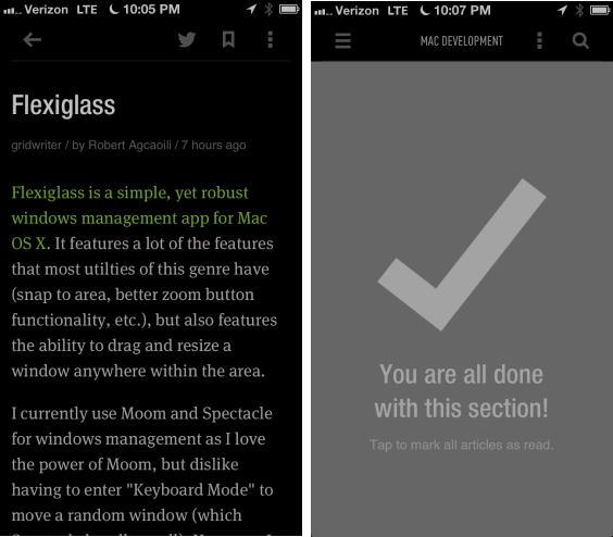 Article Reading on iPhone