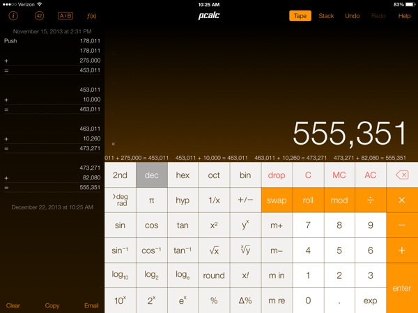 PCalc the beautiful and functional calculator