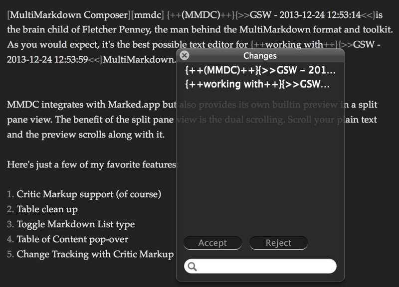 Critic Markup Support in MMDC