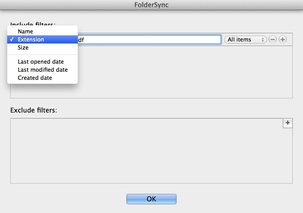 Folder Syncing Filters