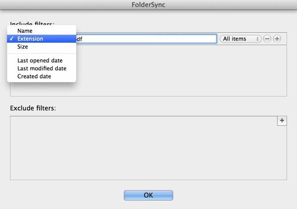 Folder Syncing Filters