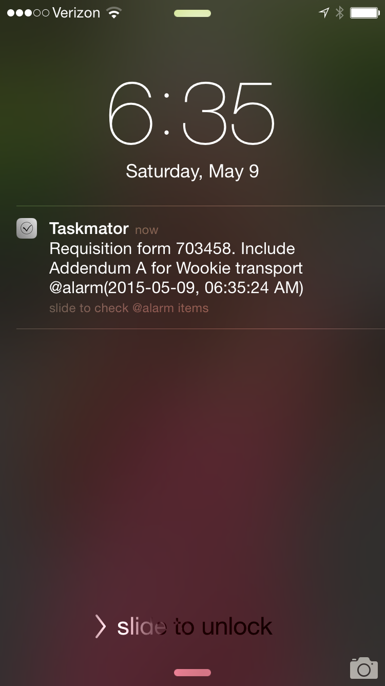 Notification in Taskmator