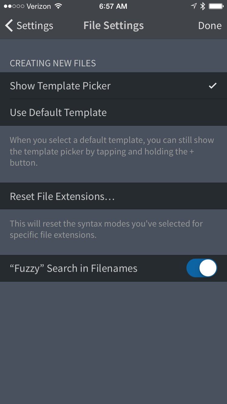 Template Picker Settings