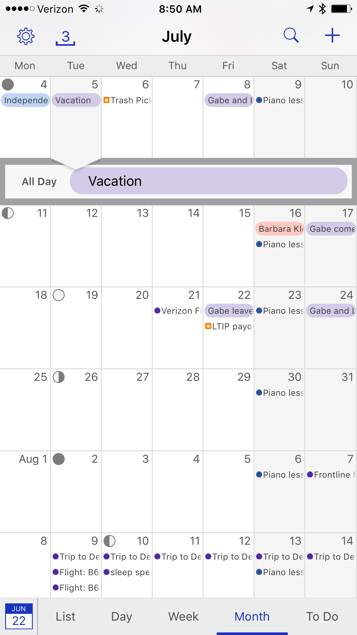 Calendar View