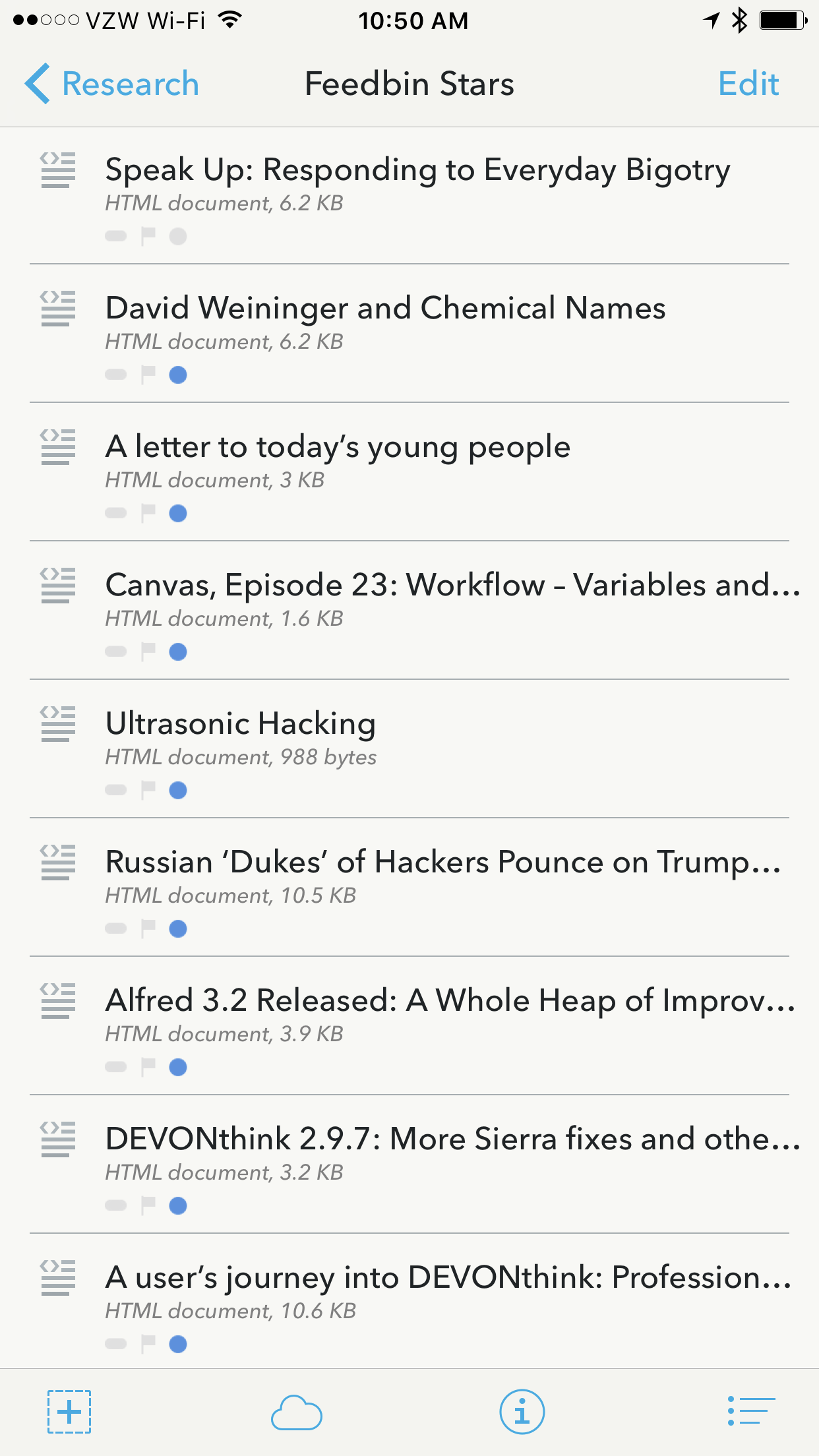 RSS List on iOS
