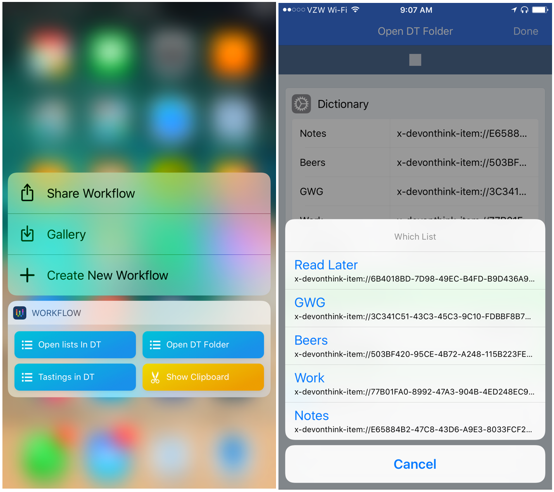 Workflow Shortcuts