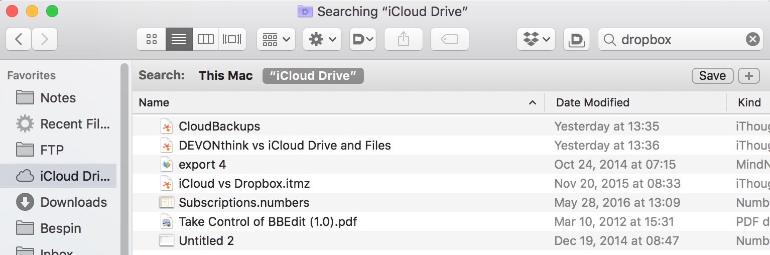 iCloud Content Search on Mac