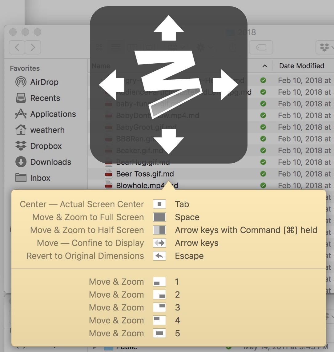 Moom Keyboard Menu