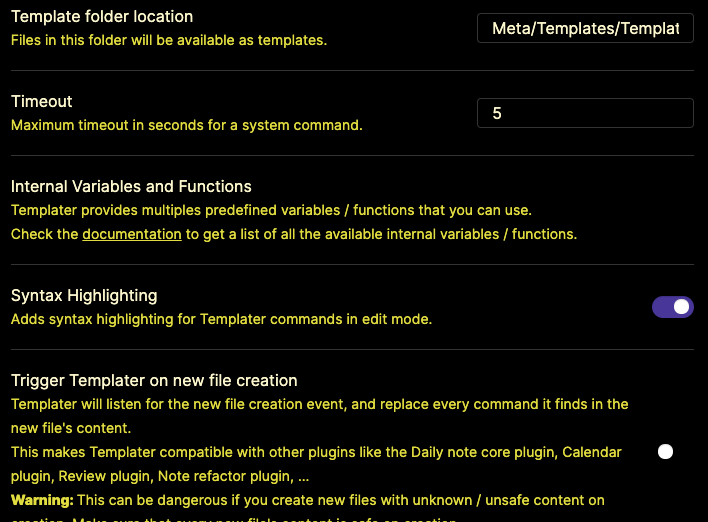 Templater Config