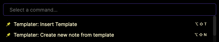 Templater Commands