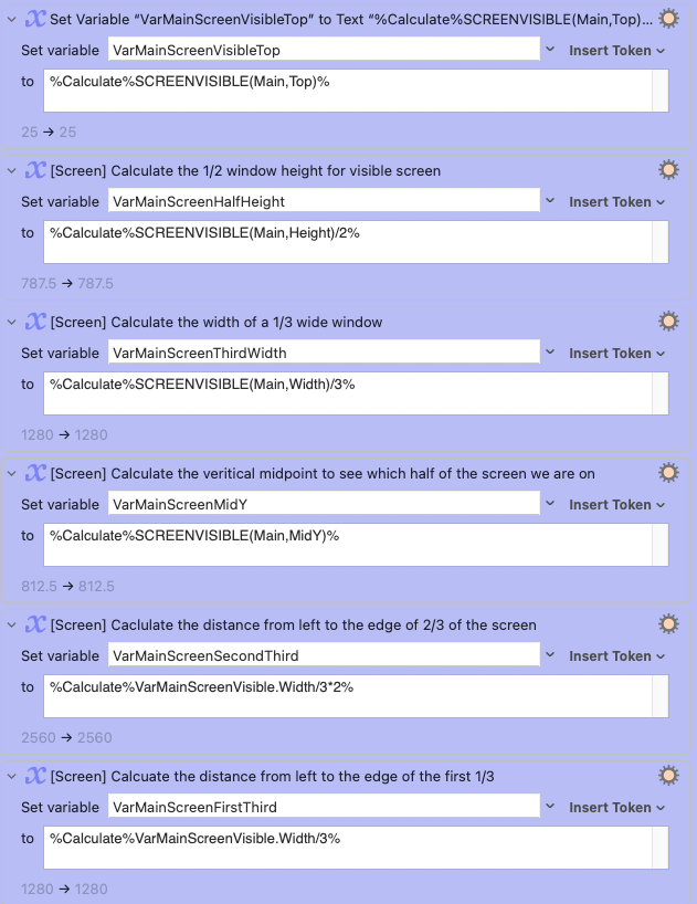 Screen Calculations