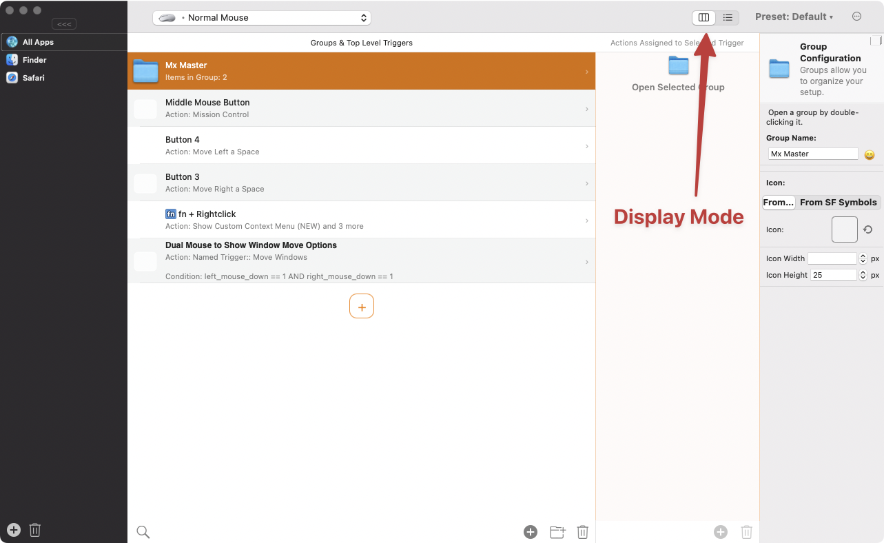 Column View Setting